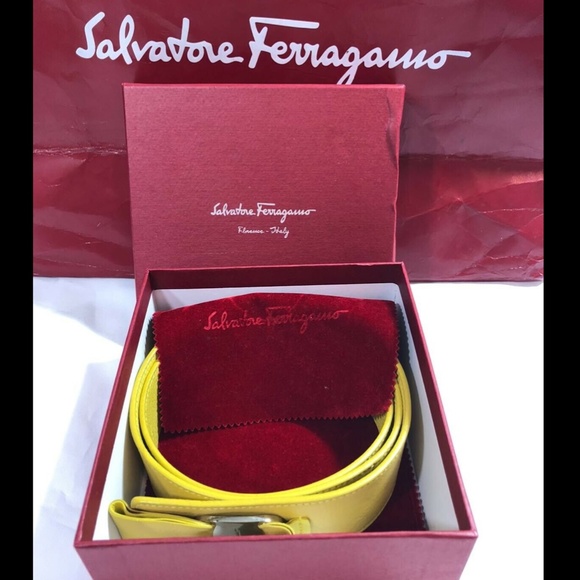 Salvatore Ferragamo Womens Belt Leather Yellow 41